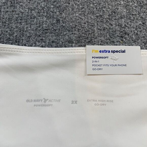 Old Navy Skort Womens 2X Plus White Extra Rise Go Dry PowerSoft 2 In 1 Pockets - Picture 6 of 12